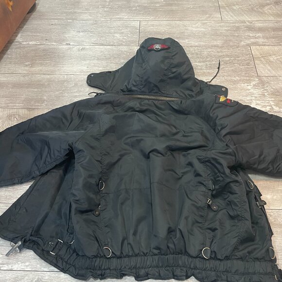 Flight Jacket US Bomber American Rescue Padded Insulated Coat Black XL - Picture 8 of 10